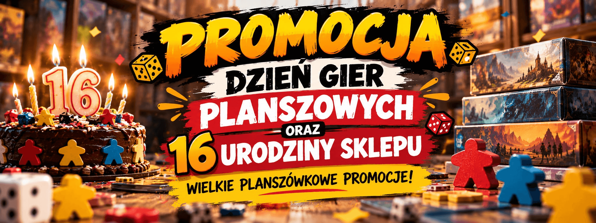 Promocja z okazji 16 urodzin sklepu i dnia gier planszowych